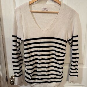 Isabel by Ingrid Striped V-Neck Maternity Sweater